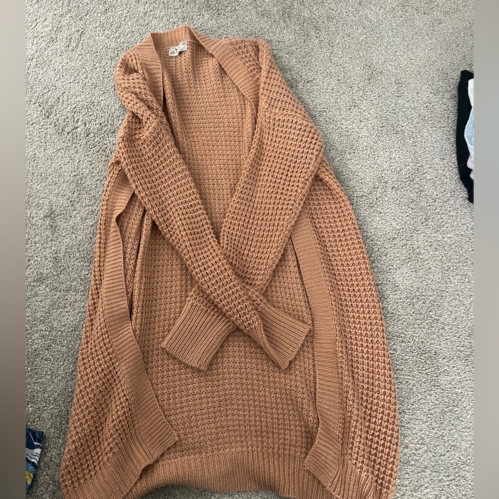 Long junior cardigan peach color